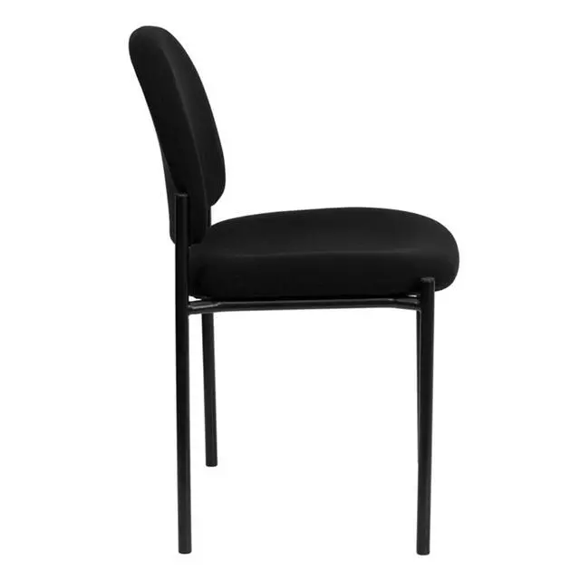 Alt view image 6 of 7 - Tania Comfort Black Fabric Stackable Steel Side Reception Chair