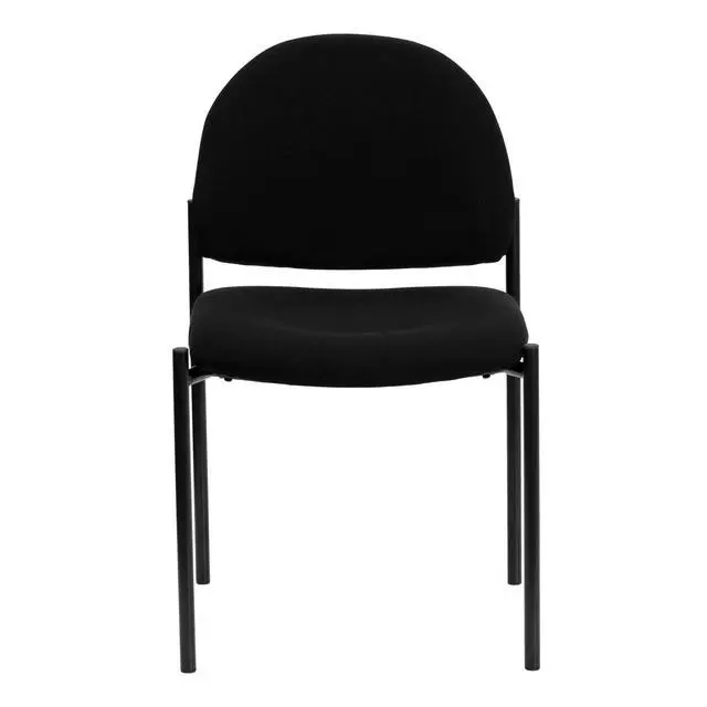 Alt view image 7 of 7 - Tania Comfort Black Fabric Stackable Steel Side Reception Chair