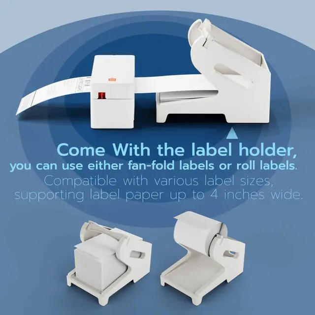Alt view image 5 of 6 - A81pro Wireless 4x6 Thermal Shipping Label Printer | 203dpi, 150mm/s highspeed, works with mobile phone, Windows and Mac, ink-free, for home office, small business shipping