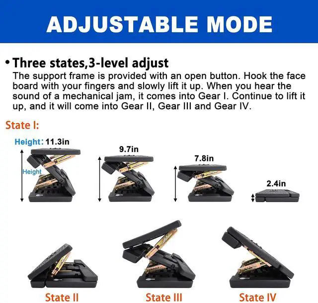 Alt view image 5 of 6 - Under Desk Footrest - Detachable Memory Foam Cushion & Massage Roller, Tool-Free Height & Angle Adjustable Foot Stool, Ergonomic Leg Rest for Office, Home & Gaming Comfort, (Black Plus)