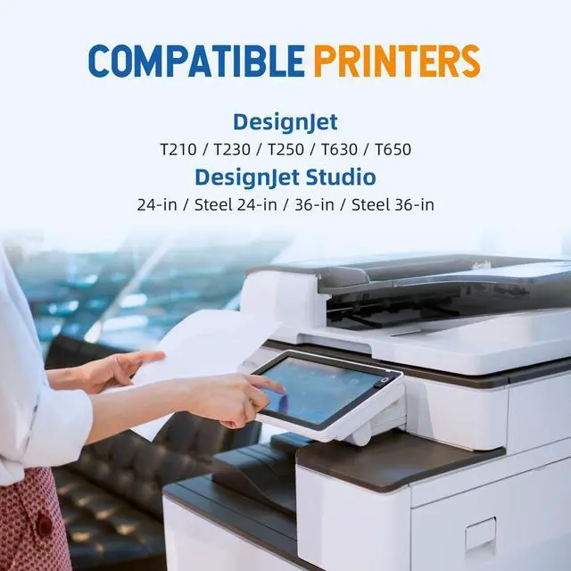 Alt view image 2 of 6 - 712XL 712 Ink Cartridges Combo 4 Pack Compatible for HP 712 Ink | Work with DesignJet T210 T630 T650 T250 T230 Studio Plotter Printer for Office Supplies (Black Cyan Magenta Yellow, 4 Pack)