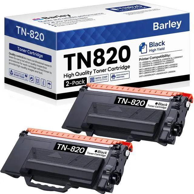 Main image of TN820 TN-820 Toner Cartridge 2-Pack Compatible TN820 Black Toner Cartridge Replacement for Brother TN820 TN-820 MFC-L6800DW HL-L6200DW MFC-L5900DW MFC-L5800DW Toner Printer
