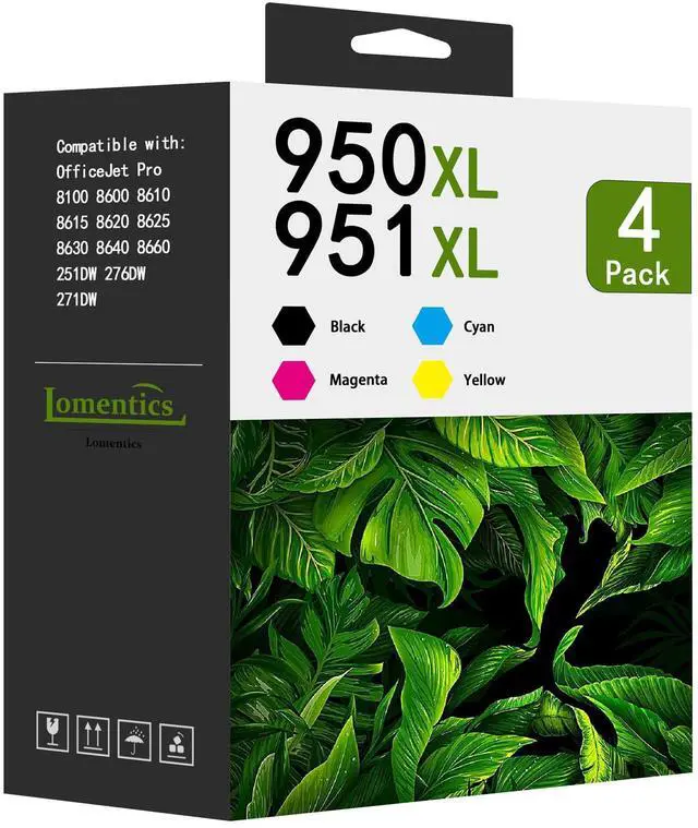 Main image of 950XL and 951XL Ink Cartridges Combo Pack (BK/C/M/Y)-Replacement for HP Ink 950 951 Combo Pack 950XL 951XL Printer Ink Compatible for OfficeJet Pro 8100 8600 8610 8615 8620 8630 251DW 276DW Printer