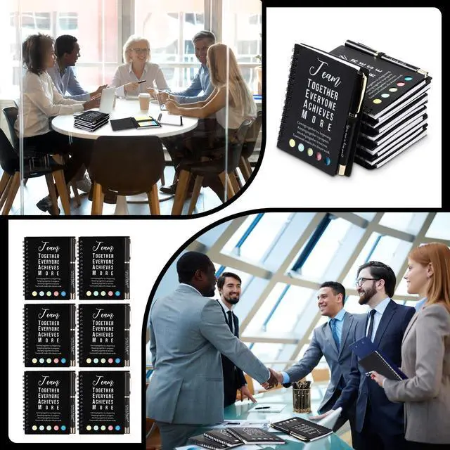 Alt view image 6 of 7 - 50 Sets Team Employee Appreciation Team Gifts Bulk Inspirational Spiral Notebook Journal with Sticky Notepad Ballpoint Pen Thank You Gifts for Coworker Staff Office Nurse Teacher (Black)