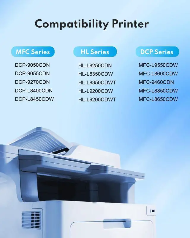 Alt view image 2 of 7 - TN-336 Toner Cartridge High Capacity (5-Pack, 2BK/1C/1M/1Y) Replacement for Brother HL-L9200CDW/CDWT DCP-L8400CDN L8450CDW 9050CDN MFC-L8650CDW L8850CDW L9550CDW Printer