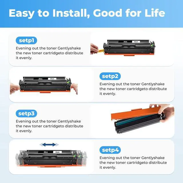 Alt view image 6 of 7 - 26A Toner Cartridge Black for HP 26A CF226A 26X CF226X Printer Laser Jet Pro M402n M426fdw Toner Cartridges M402dn M402dw M402m M402 Pro MFP M427dw M426dw M426fdn M426, 2 Pack CF226 226A HP26A HP26X