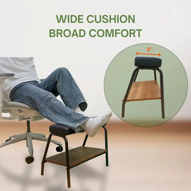 Alt view image 3 of 7 - Double Step Footrest Under Desk Versatile Foot Stool Ottoman for Comfortable Desk Work Office Life (Black)