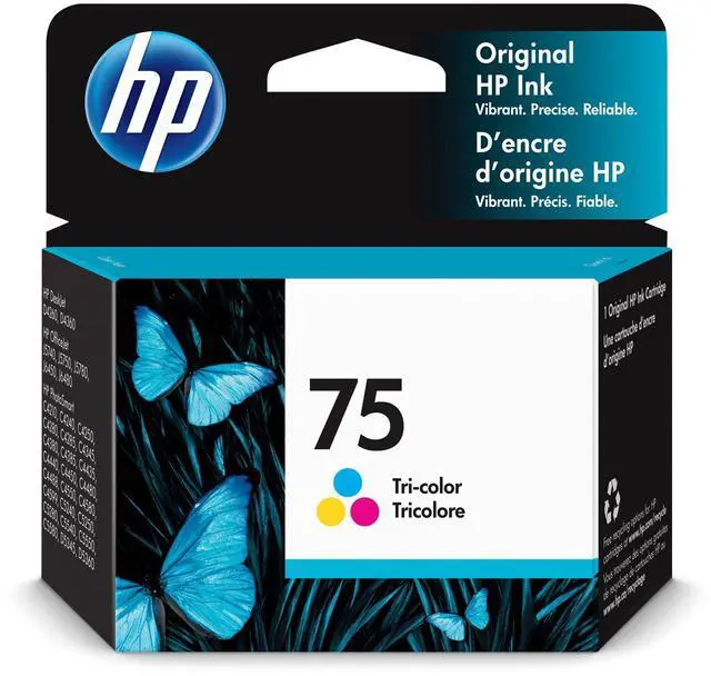 Main image of Original 75 Tri-Color Ink Cartridge | Works DeskJet D4260, D4360 OfficeJet J5700, J6400 PhotoSmart C4200, C4300, C4400, C4500, C5200, C5500, D5300 Series | CB337WN
