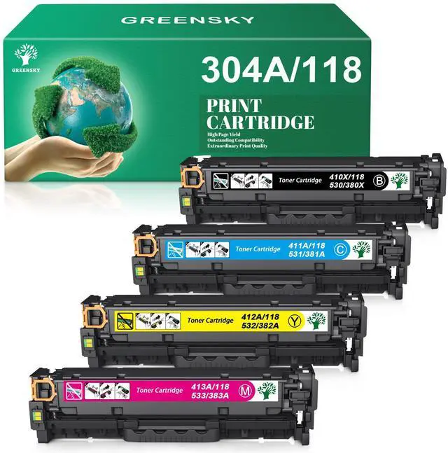 Main image of Remanufactured Toner Cartridge Replacement for HP 304A for Canon 118 for CP2025DN CM2320N CM2320NF CM2320FXI MFP MF8580CDW MF8350CDN MF8380CDW MF726CDW LBP7660CDN LBP7200CDN Printer (4 Pack)