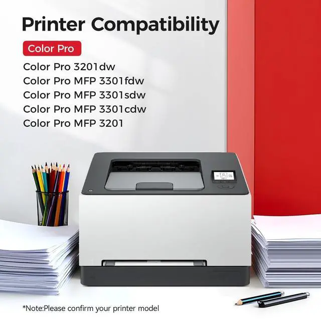 Alt view image 2 of 7 - 218A Toner Cartridges Set with Chip 4-Pack 3301fdw Replacement for HP 218A W2180A W2181A W2182A W2183A 218X W2180X Compatible with HP Color LaserJet Pro MFP 3301cdw 3301sdw 3201dw Printers Ink Black