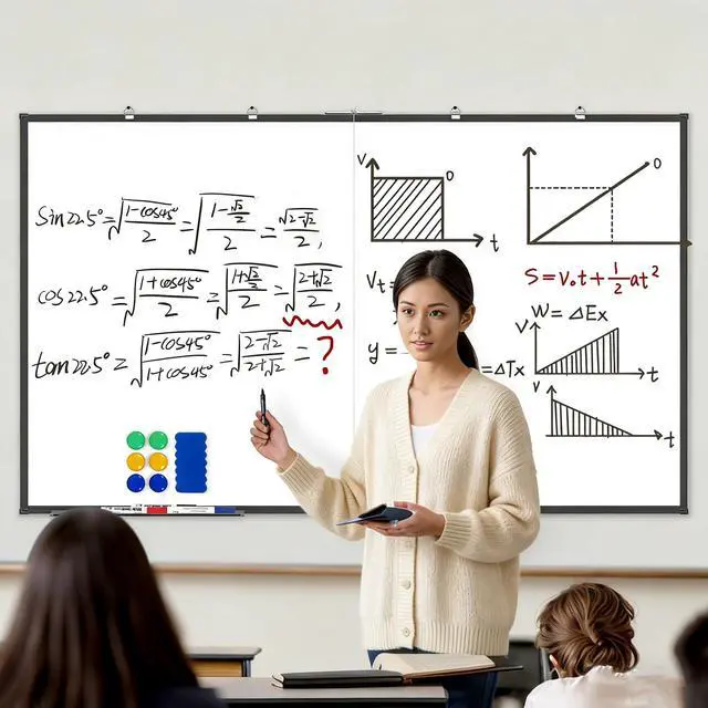 Alt view image 7 of 7 - 60x36 Large Magnetic Whiteboard for Wall, Dry Erase Board for Meeting Rooms | Black Aluminum Frame, Smooth Magnetic Surface, Horizontal or Vertical Mounting, Marker Tray and Hardware for Meeting Rooms