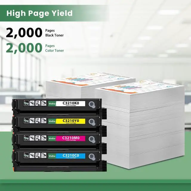 Alt view image 3 of 6 - C3426 C3210 C3224 Toner Cartridge C3210C0 C3210K0 C3210M0 C3210Y0 C3210 Ink | C2310 Toner with New Chip, Replacement for Lexmark C3426 Toner for C3224 C3326 C3426 MC3224 MC3326 MC3426 Printer, 4-Pack