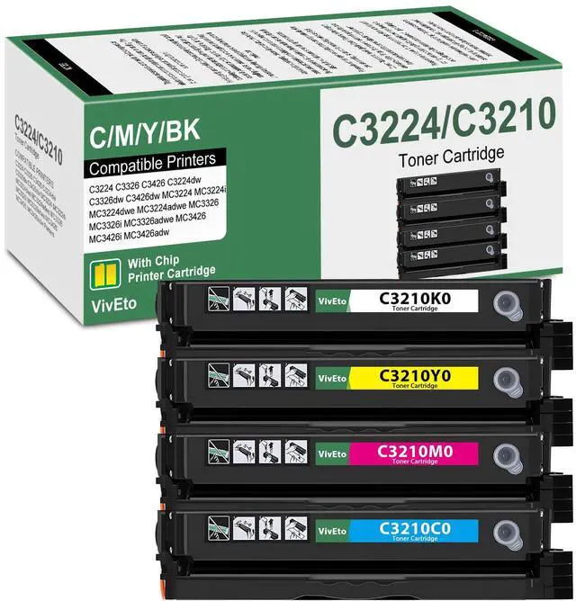 Main image of C3426 C3210 C3224 Toner Cartridge C3210C0 C3210K0 C3210M0 C3210Y0 C3210 Ink | C2310 Toner with New Chip, Replacement for Lexmark C3426 Toner for C3224 C3326 C3426 MC3224 MC3326 MC3426 Printer, 4-Pack