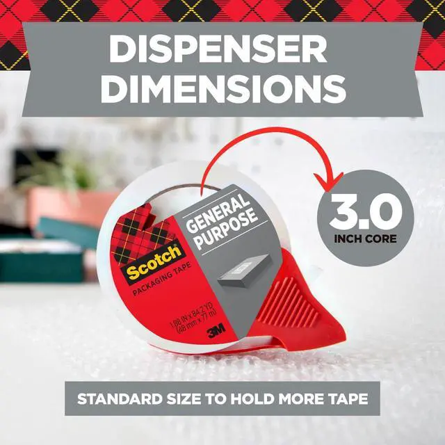 Alt view image 4 of 7 - Shipping Packaging Tape, 1.88" x 54.6 yd, 6 Rolls (3350-6) (Pack of 6)