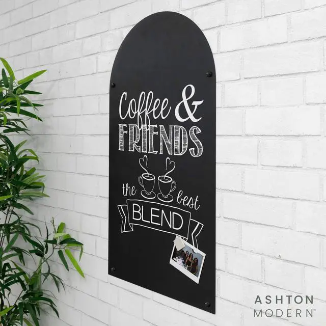 Alt view image 5 of 7 - Metal Magnetic Chalkboard, 17x31.5 Inch - Arched Top, Wall | Mount or Hanging Menu Board, For Food Truck, Restaurant or Kitchen, Magnetic Surface for Signs & Décor, Indoor or Outdoor Use