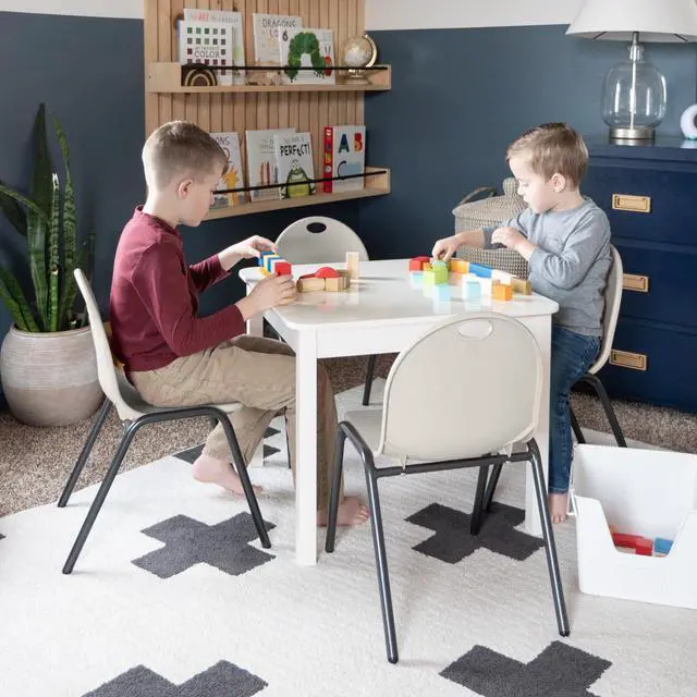 Main image of 12" Kid's Stacking Chairs-4 Pack-Ivory