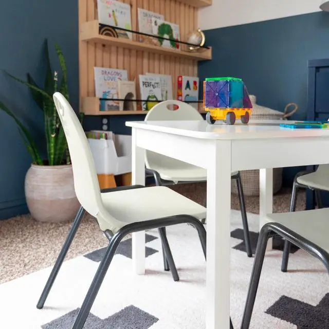 Alt view image 3 of 6 - 12" Kid's Stacking Chairs-4 Pack-Ivory