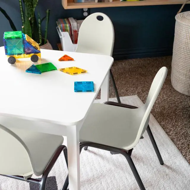 Alt view image 4 of 6 - 12" Kid's Stacking Chairs-4 Pack-Ivory