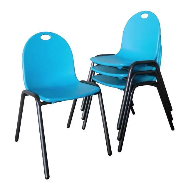 Alt view image 2 of 7 - 12" Kid's Stacking Chairs-4 Pack-Blue
