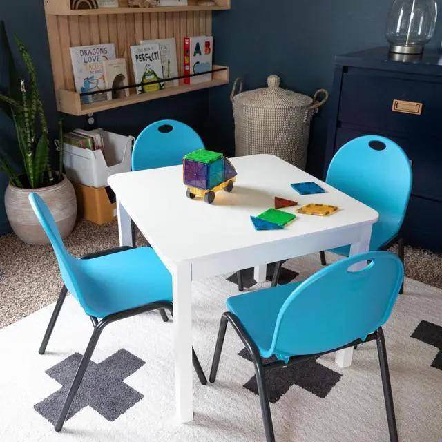 Alt view image 6 of 7 - 12" Kid's Stacking Chairs-4 Pack-Blue