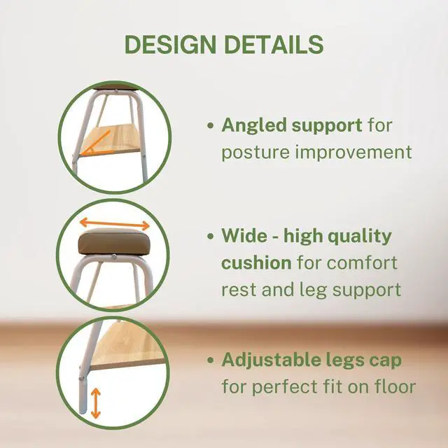Alt view image 6 of 7 - Double Step Footrest Under Desk Versatile Foot Stool Ottoman for Comfortable Desk Work Office Life (White)