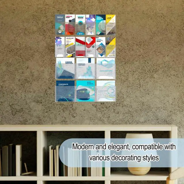 Alt view image 5 of 7 - Acrylic Brochure Holder Wall Mount, Magazine and Pamphlet Display, Clear Literature Organizer Rack for 12 Pamphlets and 6 Magazines, Flyer Pamphlet Holder with Business Card Holders and Index Tabs