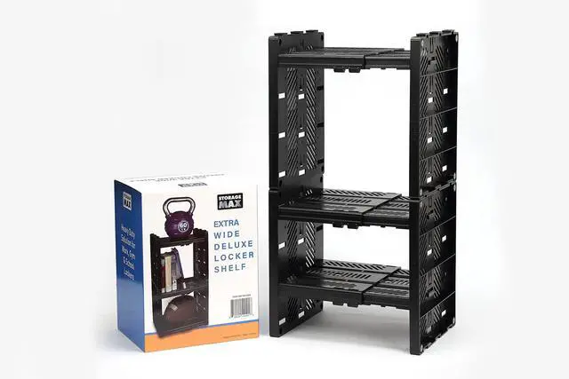 Main image of Deluxe Wide School Locker Organizer with 3 Adjustable Shelves - Fits Lockers from 11.5" and 15.5" Wide