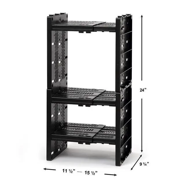 Alt view image 3 of 5 - Deluxe Wide School Locker Organizer with 3 Adjustable Shelves - Fits Lockers from 11.5" and 15.5" Wide