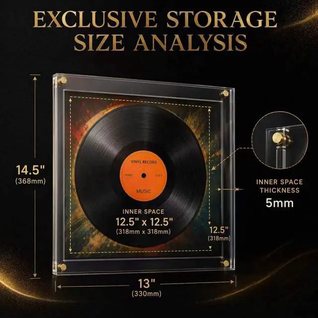 Alt view image 2 of 6 - 3 Pack Clear Acrylic Vinyl Record Album Display Frame for Single LP | Self Adhesive Wall Mount Display Holder, No Drill Frameless 12.5x12.5 Music Album Cover Frame for Wall Art Decor