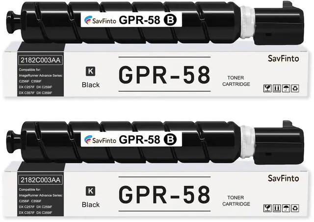 Main image of GPR-58 GPR58 Black Toner Cartridge Replacement for Canon ImageRunner Advance C356iF C256iF C356 C256 DX C257 C257iF C357 C357iF DX-C359IF DX-C259IF Printer (Black, 2-Pack)