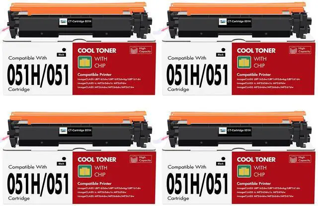 Main image of 051H 051 Toner Cartridge for Canon MF267dw CRG051H CRG-051H Printer 4 Pack | Compatible for Canon ImageCLASS MF264dw MF269dw LBP161dn LBP162dw MF263dn MF266dn LBP160 MF260 Series MF269 MF264 Printer