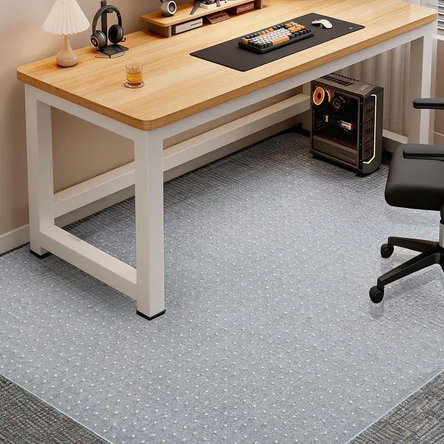 Alt view image 7 of 7 - 46 x 72 Office Chair Mat for Low-Pile Carpet, 2.2 mm Thick Clear Desk Chair Mat with Non-Slip Grips, Large Floor Protector for Low, Flat Carpeted Floors (Clear)