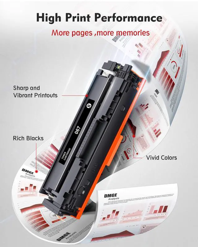 Alt view image 4 of 7 - 067H Toner Cartridge Set 4 Pack for Canon 067 MF656cdw MF656Cdw LBP632Cdw | Compatible for Canon MF656cdw Toner Cartridges, for Color ImageClass MF656Cdw LBP632Cdw MF654Cdw MF653Cdw LBP633Cdw