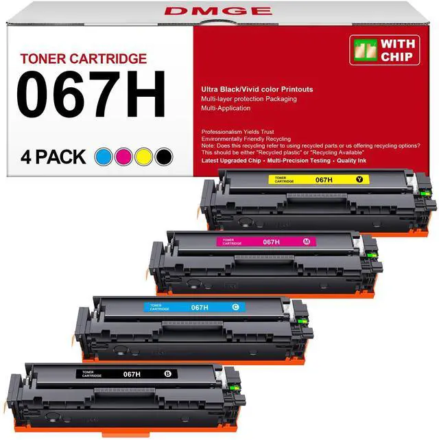 Main image of 067H Toner Cartridge Set 4 Pack for Canon 067 MF656cdw MF656Cdw LBP632Cdw | Compatible for Canon MF656cdw Toner Cartridges, for Color ImageClass MF656Cdw LBP632Cdw MF654Cdw MF653Cdw LBP633Cdw