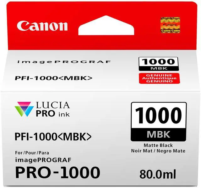 Main image of PFI-1000 Genuine Matte Black Ink Tank, Compatible with ImagePROGRAF PRO-1000 Printers