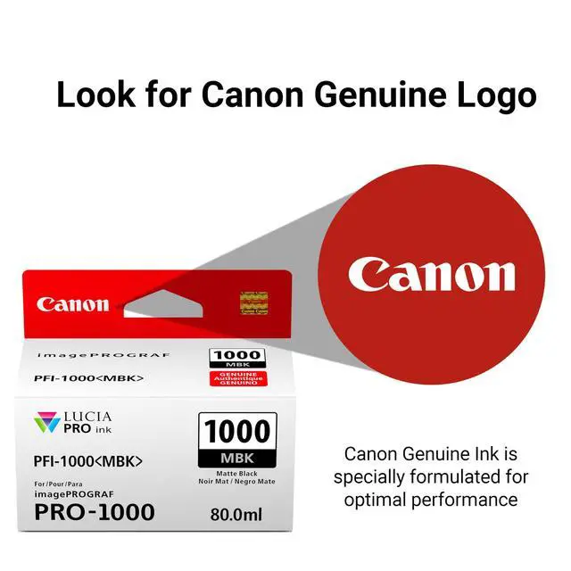 Alt view image 4 of 5 - PFI-1000 Genuine Matte Black Ink Tank, Compatible with ImagePROGRAF PRO-1000 Printers