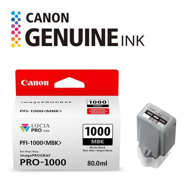 Alt view image 2 of 5 - PFI-1000 Genuine Matte Black Ink Tank, Compatible with ImagePROGRAF PRO-1000 Printers