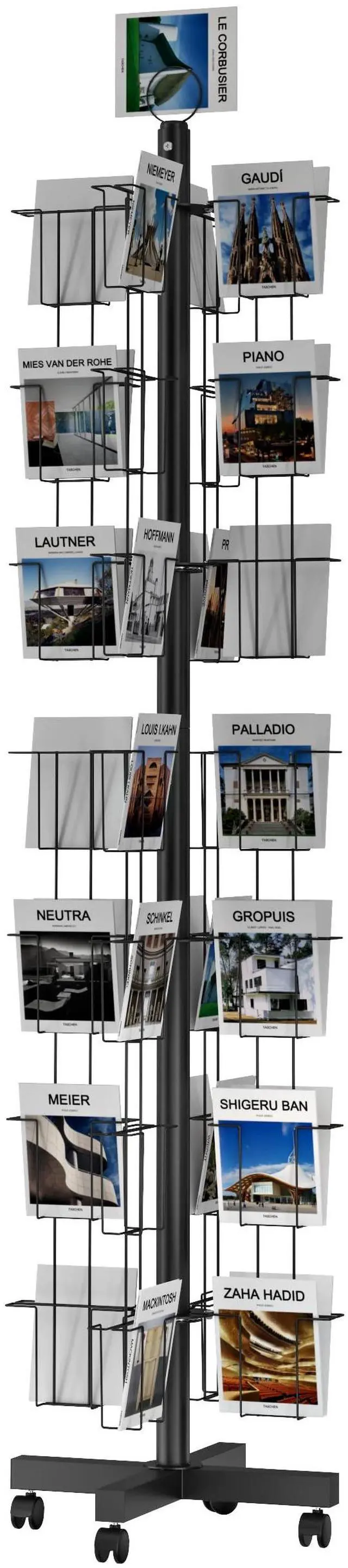 Main image of 56 Pockets Countertop Rotating Greeting Card Rack, 7 Tier magazine Display Stand Rotating magazine rack for Postcards, Brochures, and Greeting Card (56 Pockets)