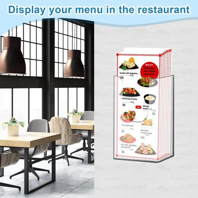 Alt view image 5 of 6 - 20 Pack 4 x 6 Inches Acrylic Brochure Holder Wall Mount, Clear Flyer Holder Rack, Plastic Pamphlet Stand with Nails for Magazine, Booklet, Card, Bookmark Display, Home Office Church Supplies