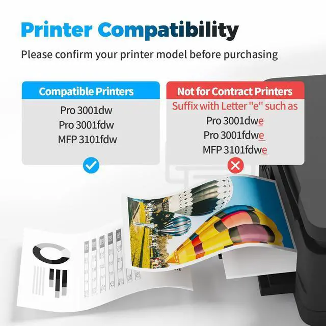 Alt view image 2 of 6 - 138X (with Chip) High Yield Compatible Toner Cartridges Replacement for HP 138X W1380X 138A W1380A for Pro 3001dw 3001dn MFP 3101fdw 3101fdn Printer (Black, 2-Pack)