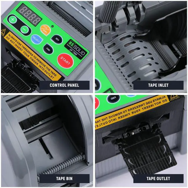 Alt view image 4 of 7 - Automatic Tape Dispenser, Electric Ribbon Cutting Machine JF-7000, Tape Width 6-60mm Length 5-999mm, Adhesive Tape Cutter Upgraded Silicone Feed Wheel