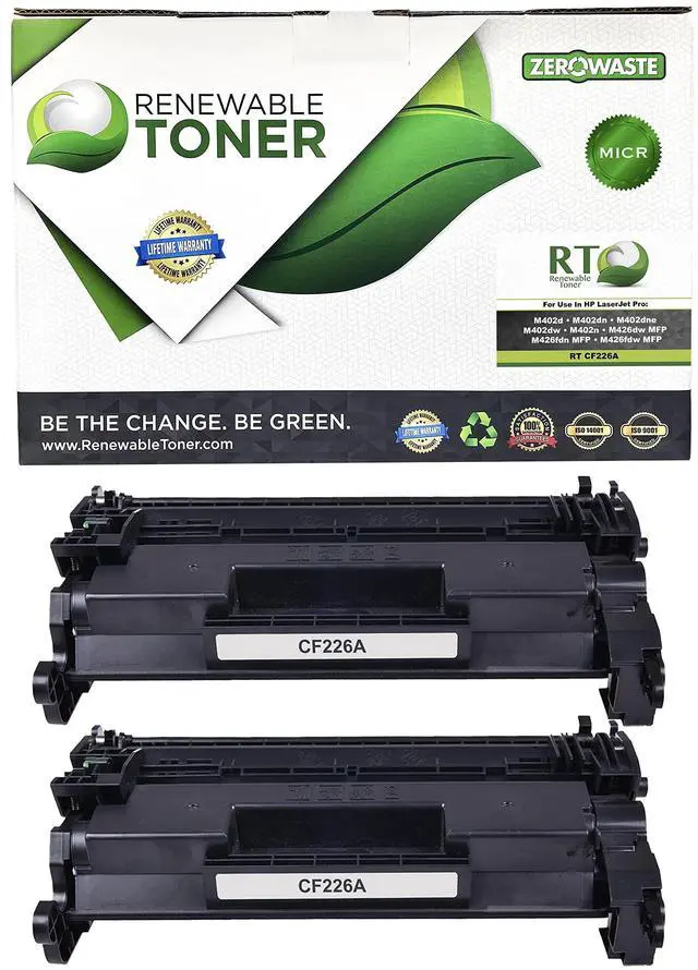 Main image of RT 26A CF226A MICR Ink Compatible with HP Pro M402n M402dn M402d M402dw MFP M426fdw M426fdn M426dw | 26X CF226X Check Printer Toner Cartridge (Pack of 2)