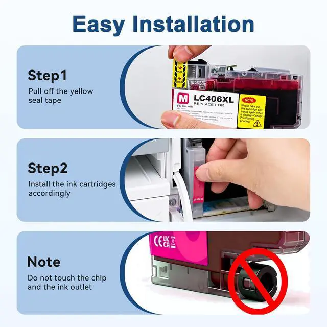 Alt view image 5 of 6 - Compatible LC406XL LC406 Ink Cartridges for Brother Printer Replacement for Brother Ink Cartridges LC406 LC406XL Work with Brother MFC-J4335DW J5855DW J6555DW J6955DW Printer,4 Pack High Yield