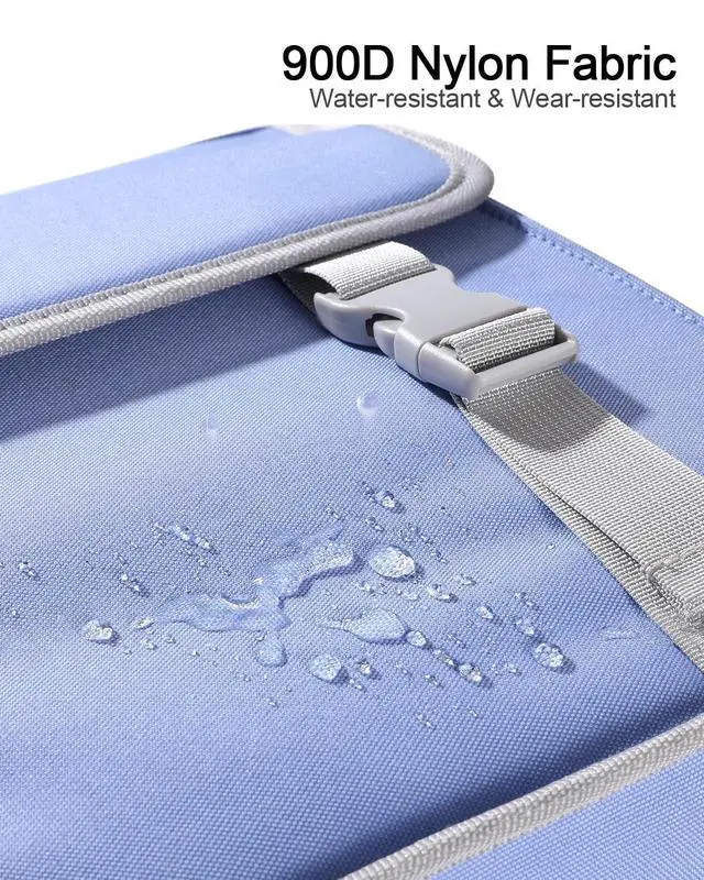 Alt view image 6 of 7 - 3" D-ring Zipper Binder with 700+ Sheets Capacity | 3-ring Zip Up Binder with Shoulder Strap for School, College, Office, Compatible with 13" MacBook/Tablet (Light Blue)