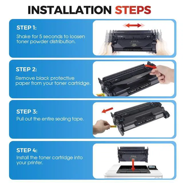 Alt view image 4 of 7 - 148A Toner Cartridge (with Chip) - Compatible Replacement for HP 148A Toner Cartridge, W1480A 148X W1480X to Use with Pro MFP 4101fdn 4101fdw 4001dn 4001n Printer (Black, 2-Pack)