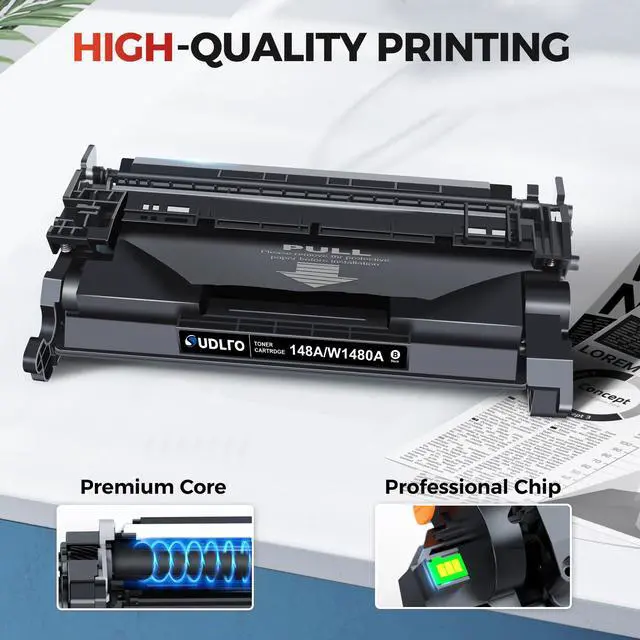 Alt view image 6 of 7 - 148A Toner Cartridge (with Chip) - Compatible Replacement for HP 148A Toner Cartridge, W1480A 148X W1480X to Use with Pro MFP 4101fdn 4101fdw 4001dn 4001n Printer (Black, 2-Pack)
