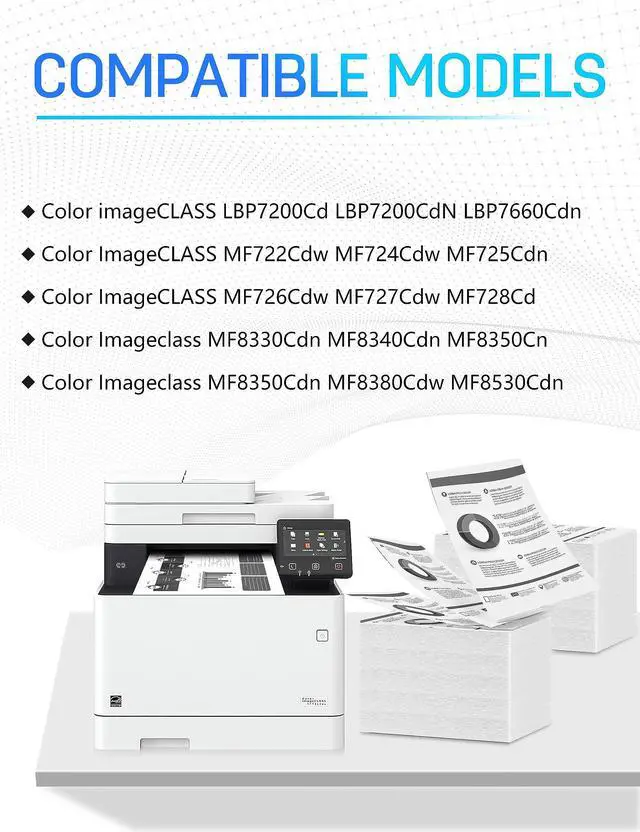 Alt view image 2 of 7 - 118 Toner Cartridge Replacement for Canon 118 CRG118 mf726cdw Toner | Compatible for Canon Color Imageclass MF726Cdw MF8350Cdn MF8380Cdw MF8580Cdw MF729cdw Printer(Black Yellow Cyan Magenta)