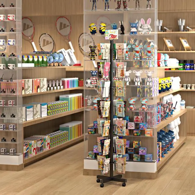 Alt view image 6 of 6 - 56 Pockets Countertop Rotating Greeting Card Rack, 7 Tier magazine Display Stand Rotating magazine rack for Postcards, Brochures, and Greeting Card (56 Pockets)