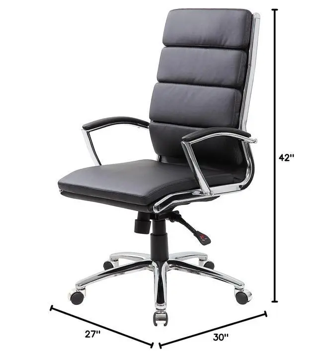 Alt view image 3 of 7 - CaressoftPlus Executive Chair, Traditional, Metal Chrome Finish (B9471-BK)