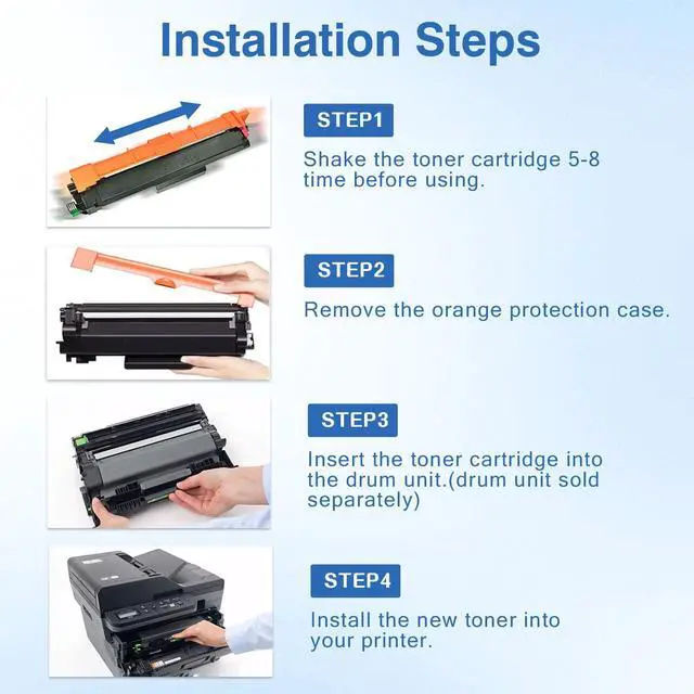 Alt view image 6 of 7 - TN760 Toner Cartridge Replacement for Brother TN760 TN-760 High Yield Toner Compatible with Brother HL-L2325DW HL-L2350DW MFC-L2690DW MFC-L2710DW DCP-L2550DW Printer (Black, 4 Pack)